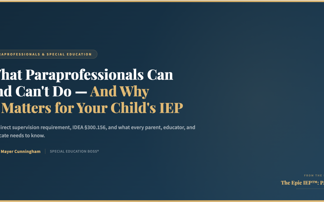 What Paraprofessionals Can and Can’t Do in Special Education | Special Education Boss®